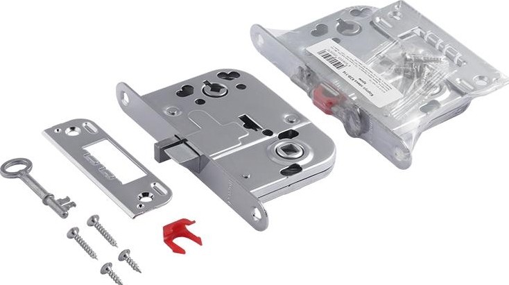 Корпус замка врезного НОРА-М КЗВ-114 сувальдный для финских дверей "Хром" 6617 - изображение 3