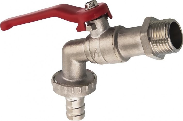 Кран QUATTRO ELEMENTI  шаровый, 1/2", латунь, покрытие никель 246-425