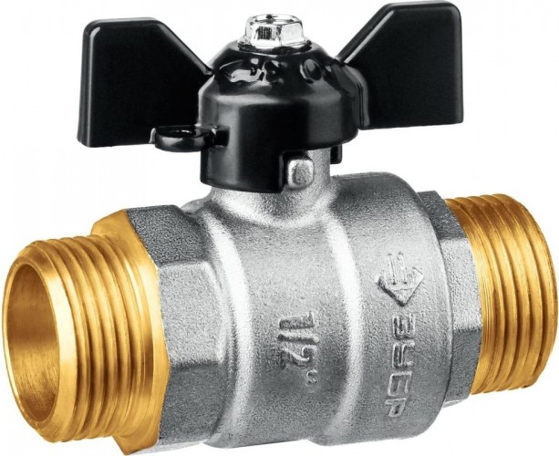 Кран шаровой ЗУБР  1/2" "папа-папа", бабочка 51327-1/2 51327-1/2