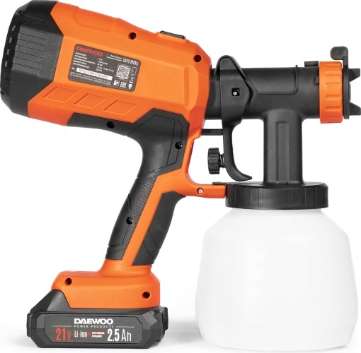 Краскопульт аккумуляторный DAEWOO DAPS 1121 Li SET 21V, 2,5Ah, Li-ion DAPS 1121Li SET - изображение 3