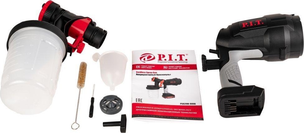 Краскопульт аккумуляторный P.I.T. PSG20H-900A solo (без АКБ и ЗУ) на системе OnePower PSG20H-900A - изображение 4
