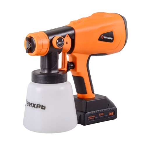 Краскопульт аккумуляторный ВИХРЬ АКП-20 Li (3.0 Ач) 72/17/5