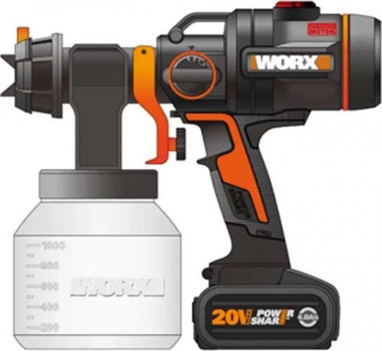 Краскопульт аккумуляторный Worx WX020.9 без АКБ и ЗУ бесщеточный WX020.9 - изображение 3
