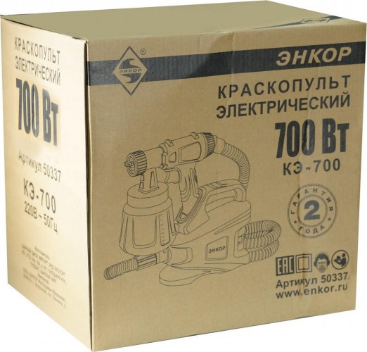 Краскопульт электрический ЭНКОР КЭ-700 50337 - изображение 2