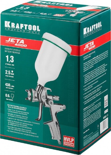 Краскопульт пневматический KRAFTOOL "PRO" Jeta 4000 HVLP 06555-1.3 - изображение 5
