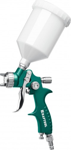 Краскопульт пневматический KRAFTOOL AirFlat LVLP с верхним бачком, 1.7мм 06524-1.7