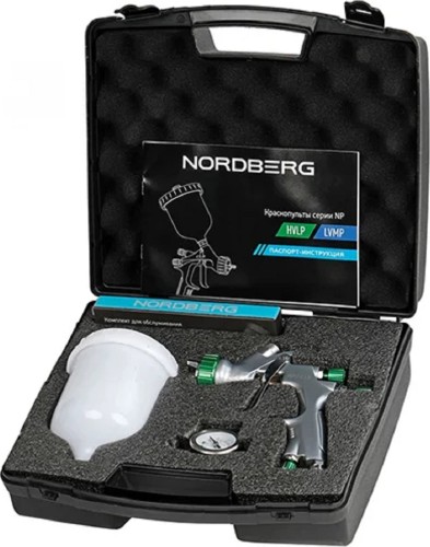 Краскопульт пневматический NORDBERG NP7519 hvlp с верхним баком, сопло 1,8 мм ЦБ-0011280 - изображение 2