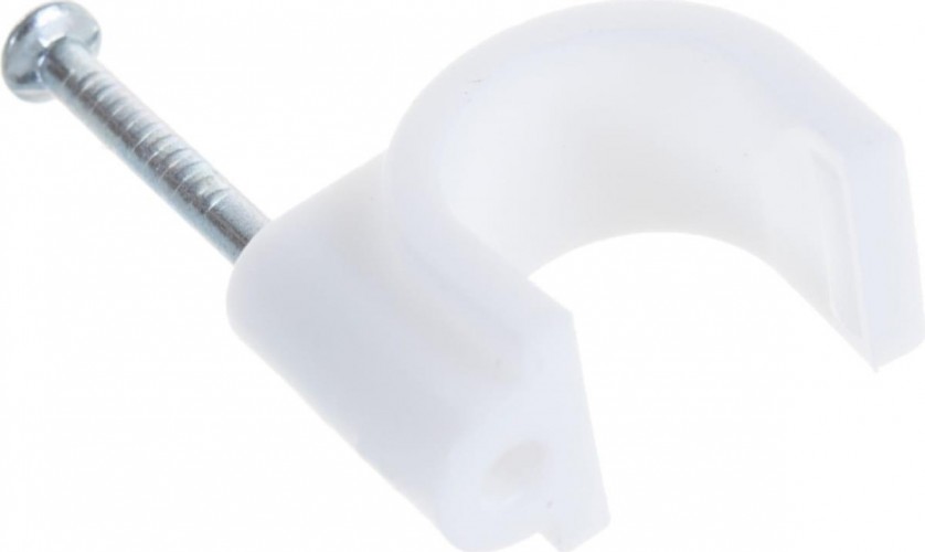 Крепеж кабеля круглый REXANT 12 мм, белый (упак. 50 шт) 07-4012