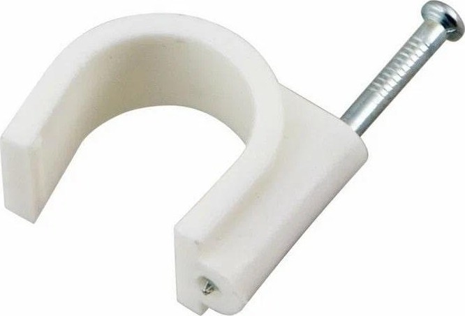 Крепеж кабеля круглый REXANT 20 мм, белый (упак. 50 шт) 07-4020