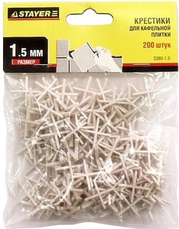 Крестики для плитки STAYER MASTER 1,5мм 200шт 3380-1,5