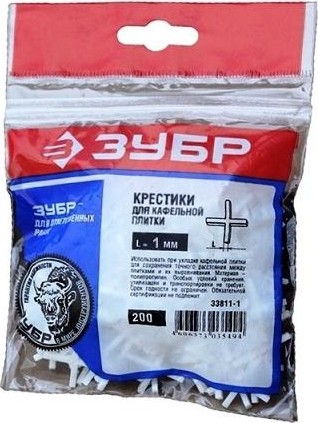 Крестики для плитки ЗУБР МАСТЕР 1мм 200шт 33811-1 - изображение 2