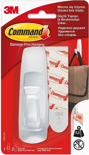 Крючок большой 3M Command® (17003) белый 1 шт. /2 бел. полоски 7100107761 - изображение 2