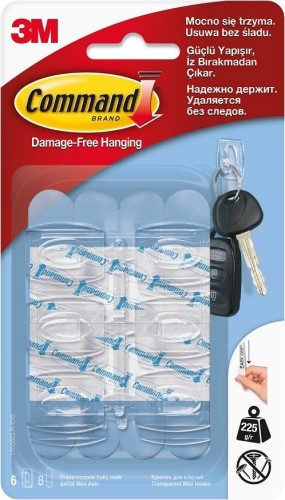 Крючок для ключей 3M Command® (17006CLR) прозрачный 6 шт 7100108709 - изображение 3