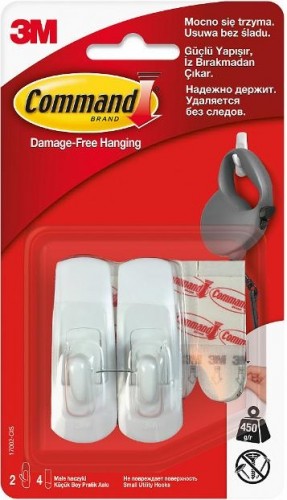 Крючок малый 3M Command® (17002) белый, 2 шт 7100107868