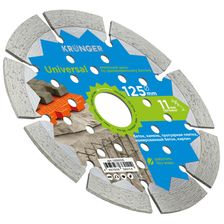 Диск алмазный отрезной сегментный Kronger 125x10x22,23 Universal - изображение 6