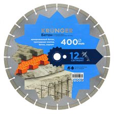Диск алмазный отрезной сегментный Kronger 400x3,5/2,5x12x25,4-25 F4 Beton - изображение 6