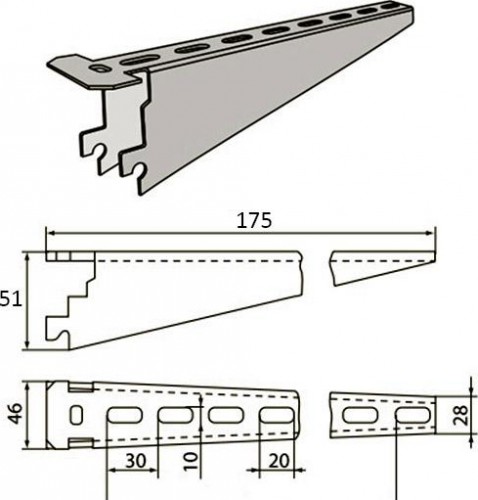 Кронштейн консольный POLIMER GROUP 175 мм для колодца КС-5 AK12010102 - изображение 3