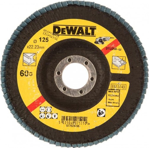 Круг лепестковый торцевой 125 х 22 мм G 60 DeWALT EXTREME DT3266-QZ тип 29 DT3266-QZ