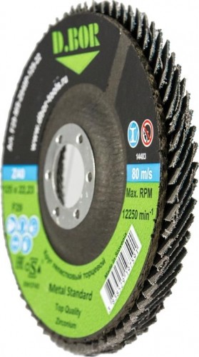 Круг лепестковый торцевой D.BOR 125 мм Р120 METAL Standard (арт. F29-MS-Z120P-125-22) F29-MS-Z120P-125-22