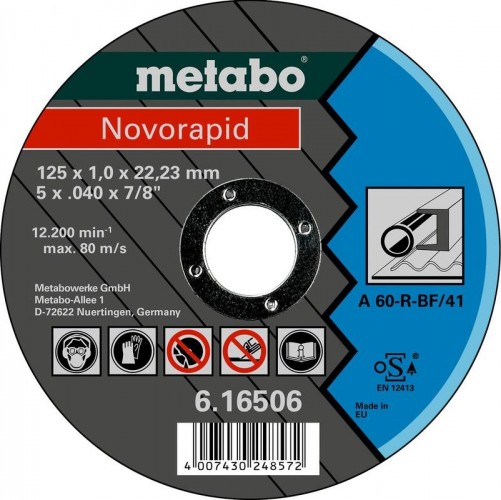 Круг отрезной по металлу METABO 125x1,0x22,23 мм Novorapid  616506000