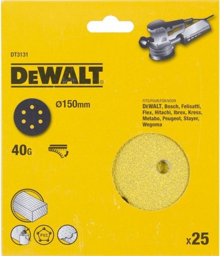 Круг шлифовальный на липучке DeWALT DT3131-QZ 150 мм, 6 отв. G40
