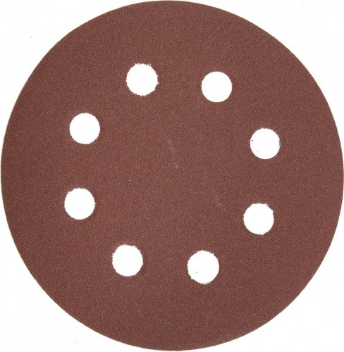 Круг шлифовальный на липучке ЗУБР МАСТЕР 8 отверстий, р320, 125мм, 5 шт 35562-125-320