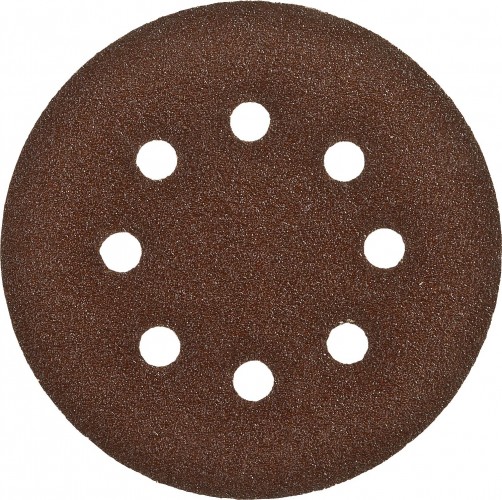 Круг шлифовальный на липучке ЗУБР СТАНДАРТ 8 отв., р80, 125мм, 5 шт 35350-125-080