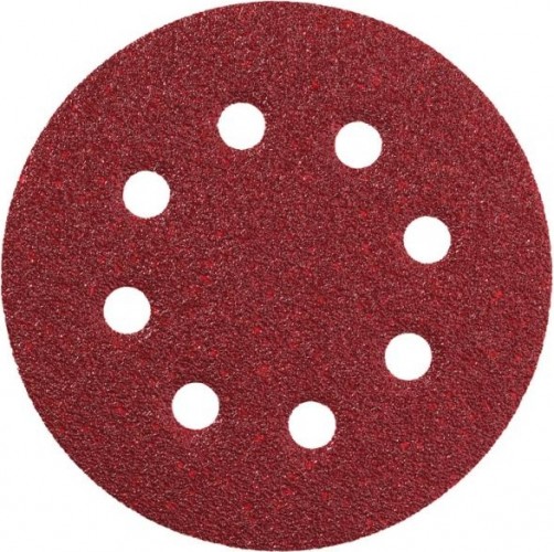 Круг шлифовальный на липучке METABO 125 мм 8 отв. Р80 professional (5шт.) 631228000