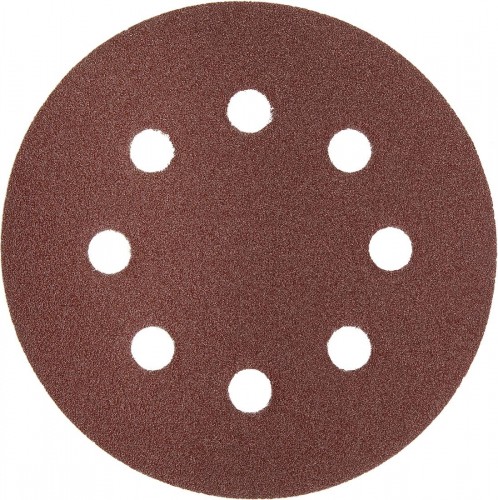 Круг шлифовальный на липучке ЗУБР МАСТЕР 8 отверстий, р100, 125мм, 5 шт 35562-125-100