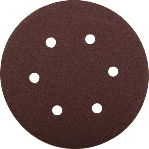 Круг шлифовальный на липучке ЗУБР МАСТЕР 6 отверстий, р100, 150 мм, 5 шт. 35566-150-100