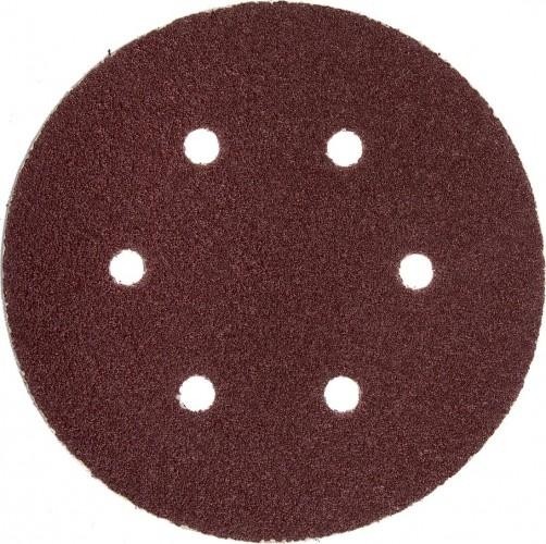 Круг шлифовальный на липучке ЗУБР МАСТЕР 6 отверстий, р80, 150мм, 5 шт 35566-150-080