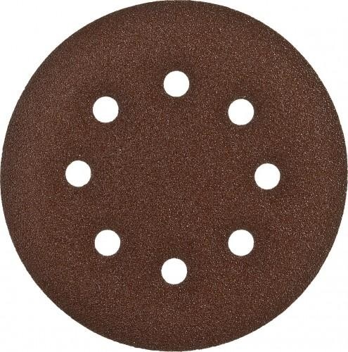 Круг шлифовальный на липучке ЗУБР СТАНДАРТ 6 отв., р80, 150мм, 5 шт 35350-150-080