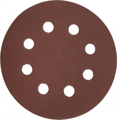 Круг шлифовальный на липучке ЗУБР МАСТЕР 8 отверстий, р180, 125мм, 5 шт 35562-125-180