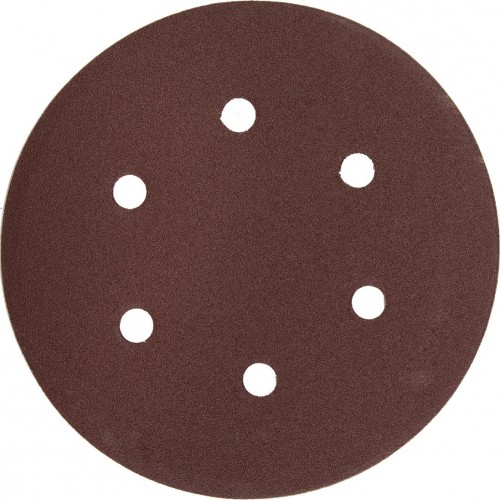 Круг шлифовальный на липучке ЗУБР МАСТЕР 6 отверстий, р180, 150мм, 5 шт 35566-150-180