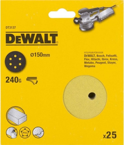 Круг шлифовальный на липучке DeWALT DT3137-QZ 150 мм, 6 отв. P240