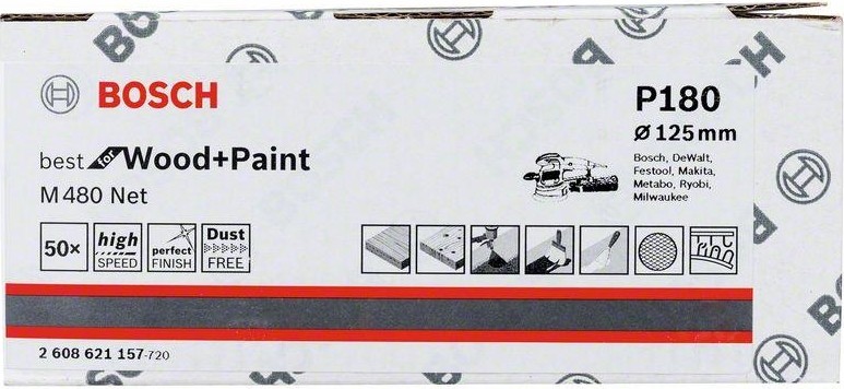 Круг шлифовальный на сетчатой основе BOSCH 125 мм G 180 Best for Wood+Paint PRO 2608621157 - изображение 2