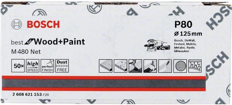 Круг шлифовальный на сетчатой основе BOSCH 125 мм G 80 Best for Wood+Paint PRO 2608621153 - изображение 2