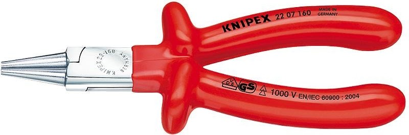 Круглогубцы диэлектрические KNIPEX 2207160 1000 V, 160 мм KN-2207160