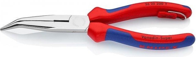 Круглогубцы с плоскими губками и режущими кромками KNIPEX 2625200T 200 мм со страховочным креплением KN-2625200T