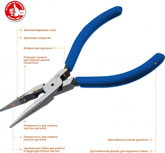 Круглогубцы ЗУБР ПРОФЕССИОНАЛ БУЛЬДОГ Мини 140 мм хромоникелевая сталь 22175-3-14_z01 - изображение 2