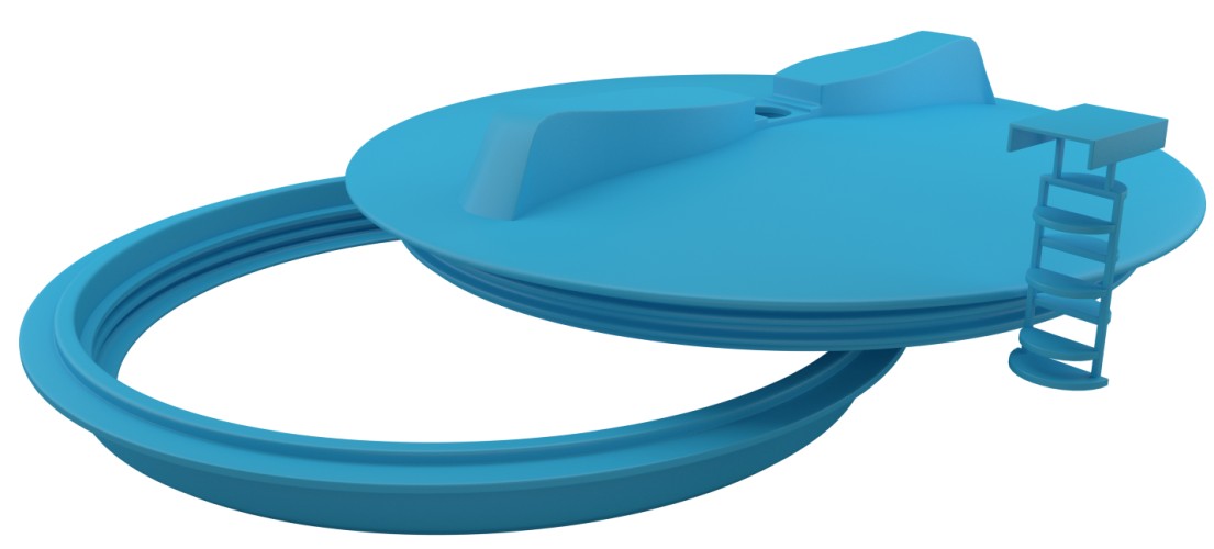 Крышка POLIMER GROUP 350 мм с дыхательным клапаном синий - изображение 2