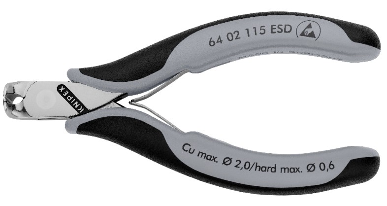 Кусачки KNIPEX KN-6402115ESD торцевые для электроники, маленькая фаска