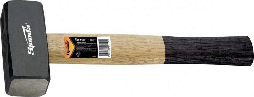 Кувалда Sparta 1000 г , кованая головка, деревянная рукоятка 10905 - изображение 2