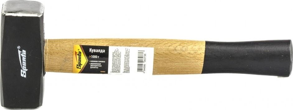 Кувалда Sparta 1000 г , кованая головка, деревянная рукоятка 10905