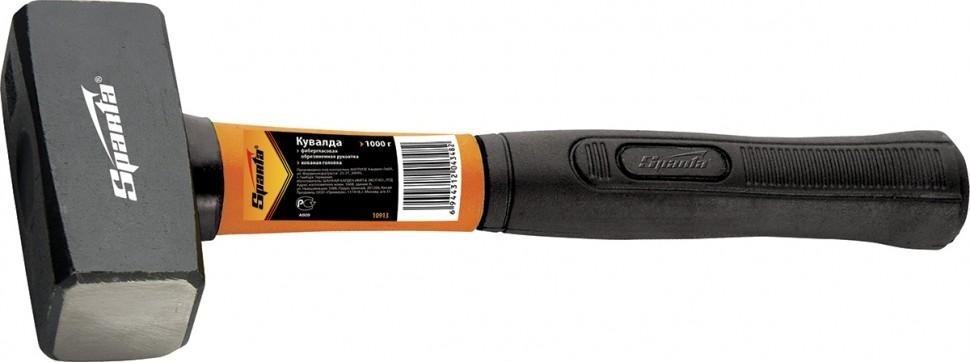 Кувалда Sparta 1500 г , фибергласовая обрезиненная рукоятка 10915