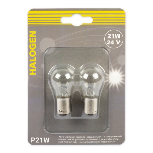 Лампа галогеновая GANZ GIP06071 24V P21W 21W BA15s 2 шт.