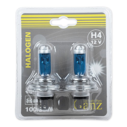 Лампа галогеновая GANZ GIP06054 12V H4 100/90W +50% P43t 5000k 2 шт.