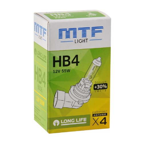 Лампа галогеновая MTF LIGHT HB4 9006 12V 55W LONG LIFE x4 HS12B4 - изображение 2