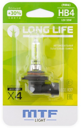Лампа галогеновая MTF LIGHT HB4 9006 12V 55W LONG LIFE x4 блистер HLL12B4b - изображение 2