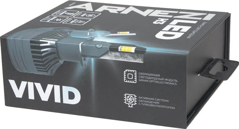 Лампа светодиодная ARNEZI 12/24V H3 45W 3500lm 6000K Vivid LED 2 шт. DUOBOX IP68 A2000051 - изображение 3